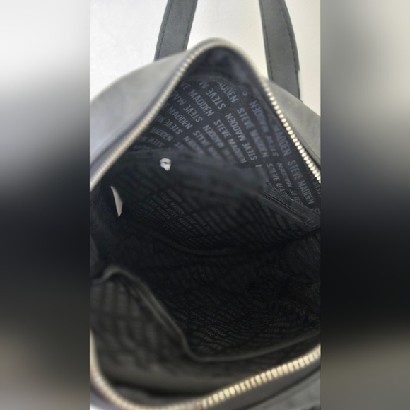 Steve Madden Black PVC Backpack - Picture 6 of 8